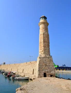 Rethymno lighthouse landmark Stock Photos