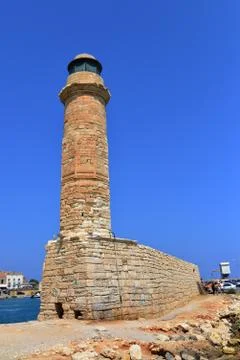 Rethymno lighthouse landmark Stock Photos
