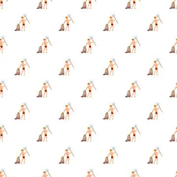 Retiarius gladiators pattern with trident and net Illustrazione stock