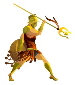 Retiarius net and trident gladiator Stock Illustration