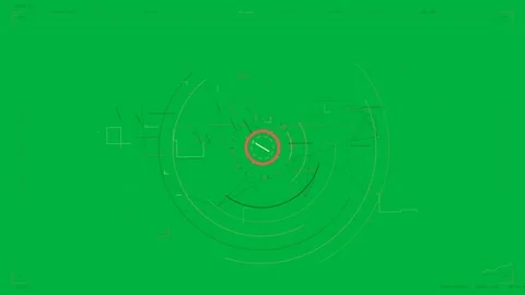Reticle pulse starting scan, expanding arcs, UI lighting, bar filling, Stock Footage 334118765