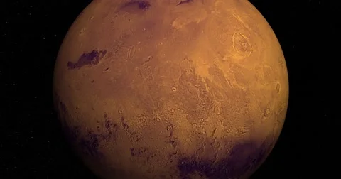 Retimed "matrix" style flyby of Mars at 180 degrees longitude Stock Footage 53316055