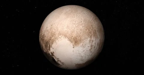 Retimed "matrix" style flyby of Pluto. Stock Footage 53610180