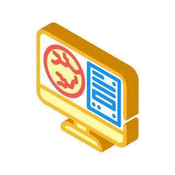 Retina examination optometry vision isometric icon vector illustration Stock Illustration