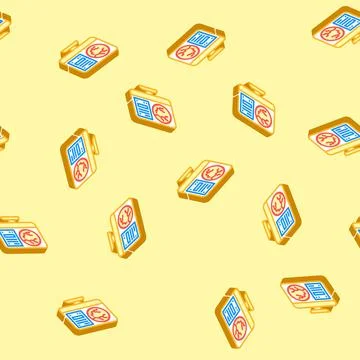 Retina examination optometry vision isometric icon seamless pattern イラスト素材