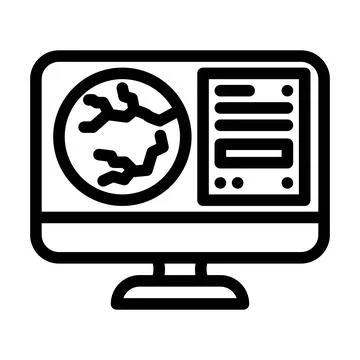 Retina examination optometry vision line icon vector illustration Stock Illustration