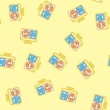 Retina examination optometry vision vector seamless pattern Stock Illustration