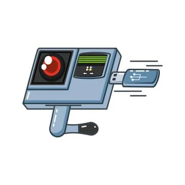 Retina reader machine with usb Illustrazione stock