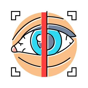 Retina scan biometric color icon vector illustration Stock Illustration