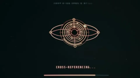 Retina scan in progress, result authenticated, access granted, identity verified Stock-Footage 332893020