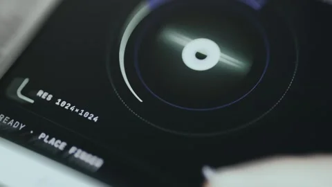 Retina scanner capturing user data for secure access Stock Footage 335456647