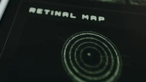 Retinal Map tool analyzing the topography of the retina from Interpol Biometric Stock Footage 332891948