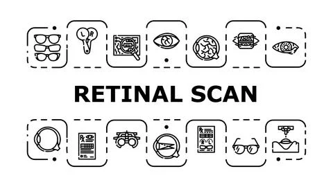 Retinal scan banner icon vector illustration Illustrazione stock