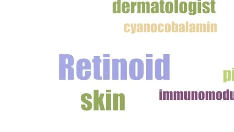 Retinoid Tag Cloud Animated Isolated On White Stock-Footage 103093980