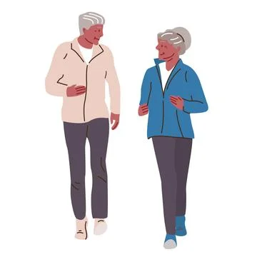 Retired couple jogging Stock Illustration