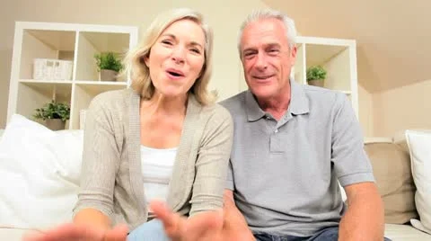 Retired Couple Using Online Webchat Communication Stock Footage 8963525
