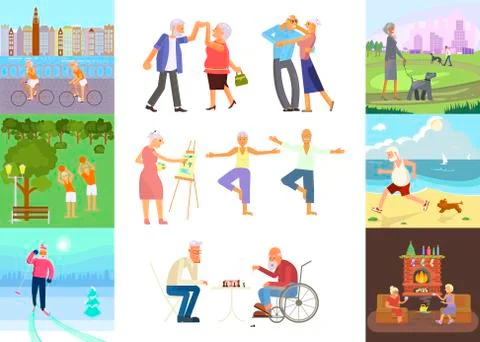 Retired elderly senior Stock Illustration