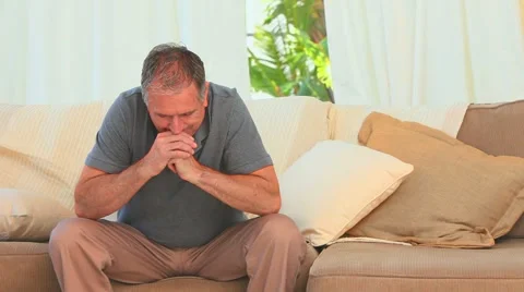 Retired man thinking Stock Footage 1952056