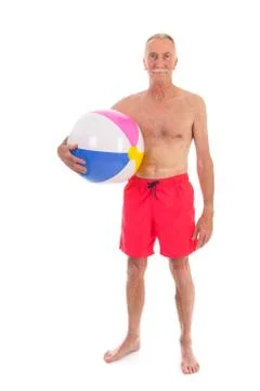 Retired man on vacation Fotos Stock