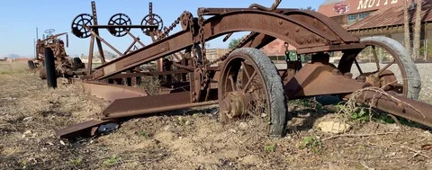 Retired old tractor Stock Footage 126307062