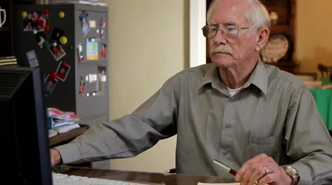 Retiree Home Office Stock Footage 1106597