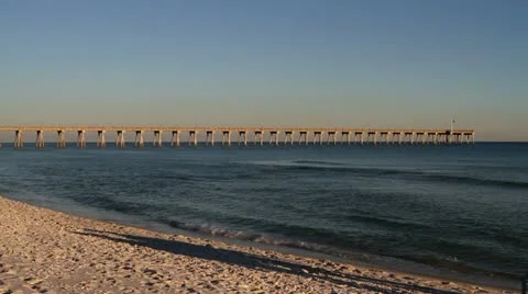 Retirees Walk Down Beach Video stock 21277523