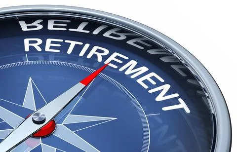 Retirement 3d rendering of a compass with a retirement icon Copyright: xZo... 스톡 사진