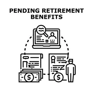 Retirement benefits application process and pension planning Stock Illustration