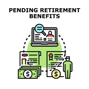 Retirement benefits application process and pension planning Stock Illustration