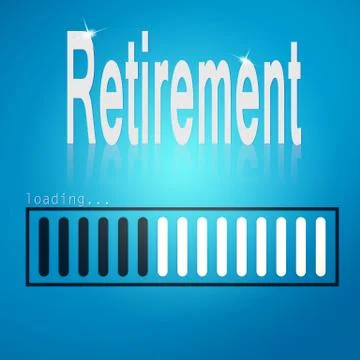 Retirement blue loading bar Stock Illustration