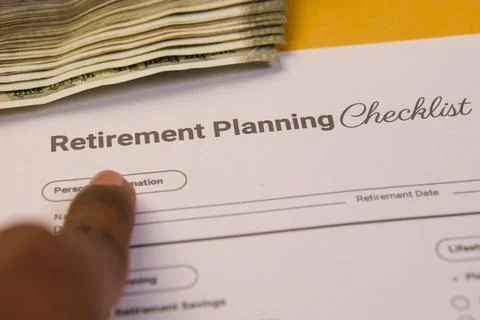 Retirement checklist for financial prep Stock Photos