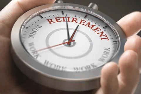 Retirement countdown. Time to retire. Stock-Fotos