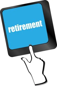 Retirement for investment concept with a button on computer keyboard 스톡 일러스트