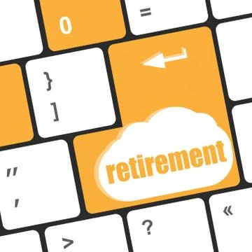 Retirement for investment concept with a button on computer keyboard Stock Illustration