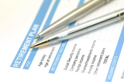 Retirement plan document Stock Photos