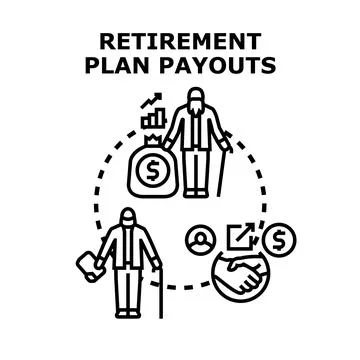Retirement plan payouts concept for financial security Stock Illustration