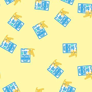 Retirement planning budget planning vector seamless pattern Stock Illustration