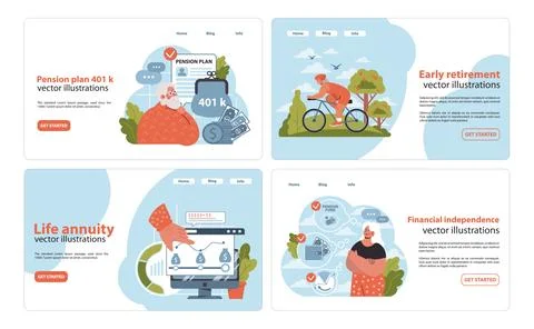 Retirement planning set. Stock-Illustration