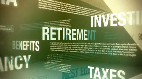Retirement Related Words Background Loop HD Stock Footage