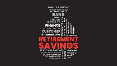 Retirement Savings Word Cloud Animation for Pension Plans Fund Management R.. Stock-Footage 341552008