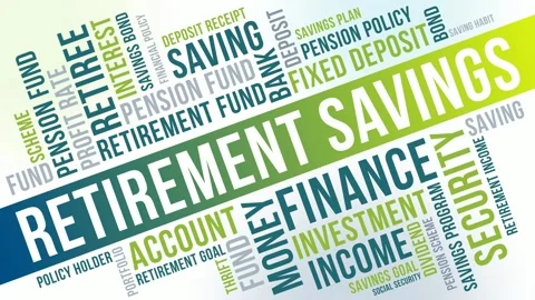 Retirement Savings Word Cloud Animation for Pension Funds Investment Planni.. Stock Footage 341552014