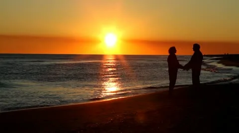 Retirement Together Sunset Stock Footage 21243911