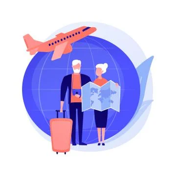 Retirement travel vector concept metaphor Stock Illustration