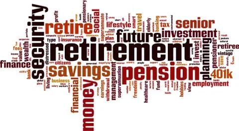 Retirement word cloud Stock Illustration