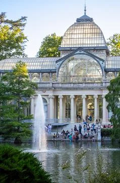Retiro Park or simply El Retiro is one of the largest parks in Madrid Stock Photos