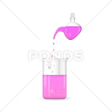 Retort with chemical beaker Stock Illustration