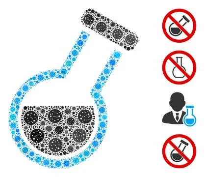 Retort Collage of Covid Virus Elements Stockillustratie