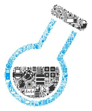 Retort Mosaic Icon for BigData and Computing Stock Illustration