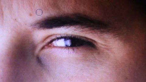 Retouching a portrait in a computer program Stock Footage 110729461