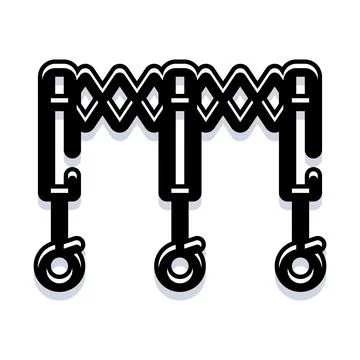 Retractable barrier gate icon for security control Illustrazione stock